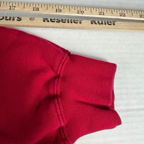 Y2K Gear Wisconsin Badgers Sweatshirt Adult Large Red Faded Embossed Crewneck - Picture 7 of 13